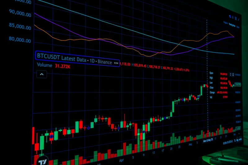 A close-up of Bitcoin trading graph showcasing market trends and data analysis. (stock photo via Pexels)